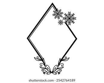 Christmas Frame Ornament Line Art