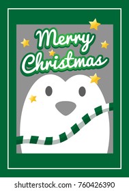christmas frame with penguin
