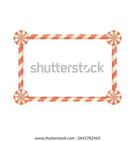 Christmas frame with peppermint candy corners and cane structure