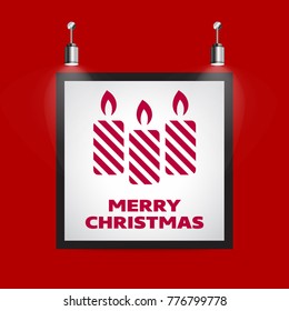 Christmas frame with red background