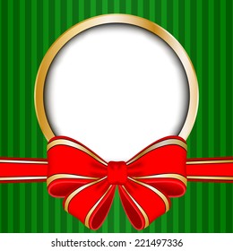 Christmas frame with red bow and space for your text 