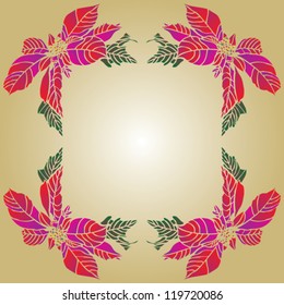 Christmas frame with red Christmas stars