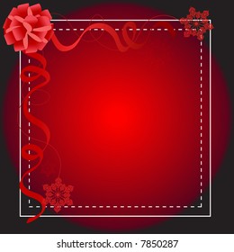 christmas frame ribbon and bow
