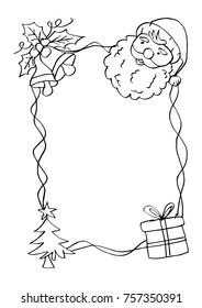 Christmas frame with Santa Claus