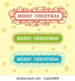 christmas frame set design. vector illustration