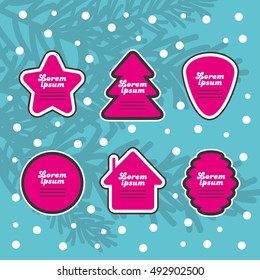 christmas frame set design. vector illustration