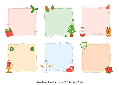 Christmas frame set square illustration