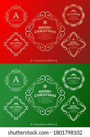 
Christmas frame set, wreath design, ornament and decoration design