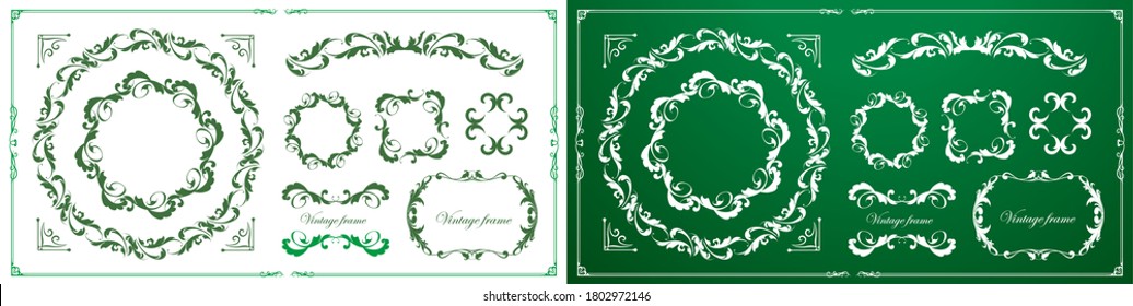 Christmas frame set, wreath design, ornament and decoration design