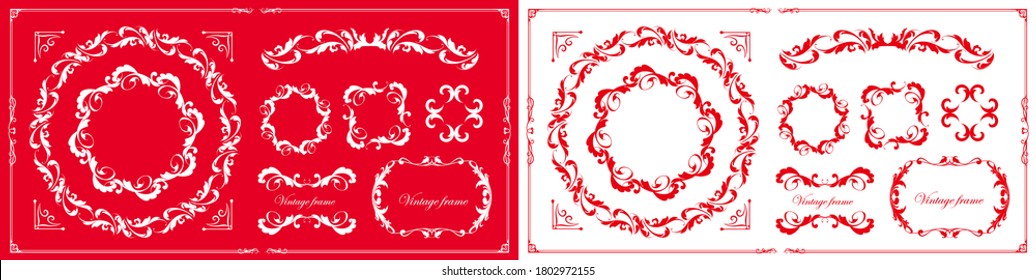 Conjunto de marcos de Navidad, diseño de flor, adorno y diseño de decoración