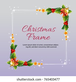 christmas frame and shiny star