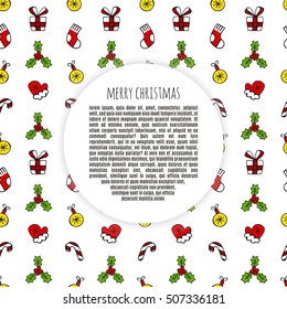Christmas frame sketch color set vector design illustration. Christmas background.