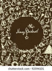Christmas frame, sketch drawing for your design
