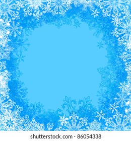 Christmas frame with snowflakes