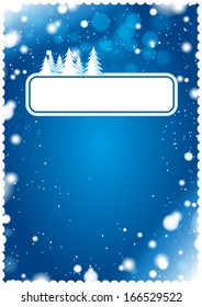 Christmas frame with snowflakes and decoration element, vector illustration