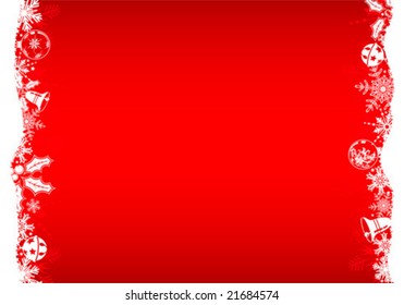 Christmas frame with snowflakes and decoration element, vector illustration