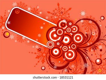 Christmas frame with snowflakes, element for design, vector illustration