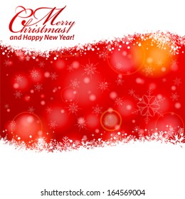 Christmas Frame with Snowflakes and Lights, vector illustration