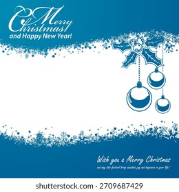 Christmas Frame with Snowflakes and Lights, vector illustration