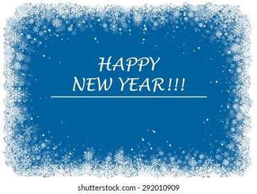 Christmas frame with snowflakes over blue background. Vector eps10.