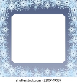 Marco de Navidad con copos de nieve. Ilustración del vector