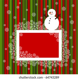 Christmas frame with snowman