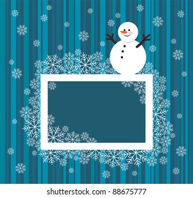 Christmas frame with snowman