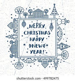 Christmas frame template card.