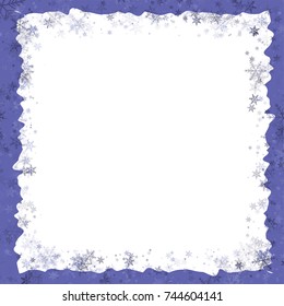 Christmas Frame Template with Snowflakes