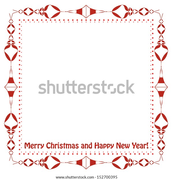 Christmas\
frame with text. Vintage style red Christmas frame design with\
sample text. Isolated editable vector\
design.