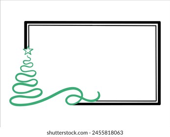 Christmas Frame Tree Background Illustration