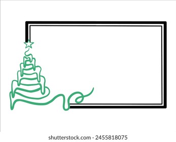 Ilustración de fondo de árbol de marco de Navidad