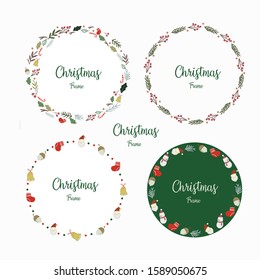 Christmas frame vector hand drawn illustration set.