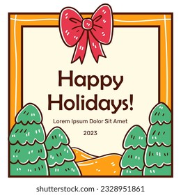 Christmas frame vector hand-drawn illustration