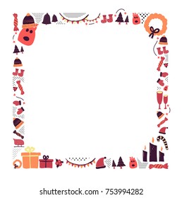 Christmas frame. vector illustration. handdrawn.