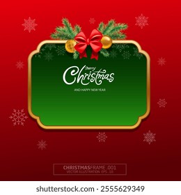 Christmas Frame Vector Template Illustration. 