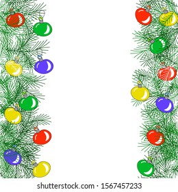 Christmas frame for your text. Seamless vertically. Transparent background. Vector graphics.