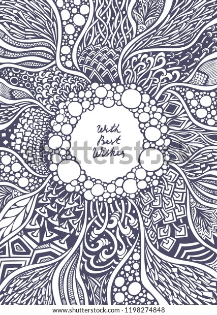 christmas frame zen tangle zen doodle stock vector royalty