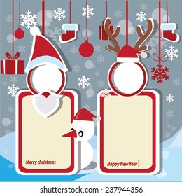 Christmas frame,happy new year vector1
