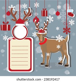 Christmas frame,Reindeer,happy new year vector