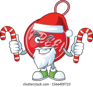 Christmas free tag isolated Santa mascot brings candy