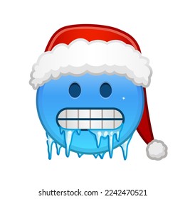 Christmas freezing face Large size of yellow emoji smile