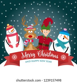 Christmas friends. Flat design. Vector