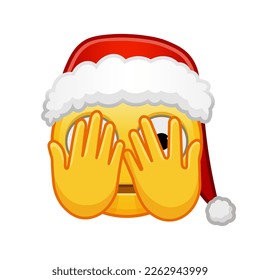 Christmas frightened face covering with hands Large size of yellow emoji smile