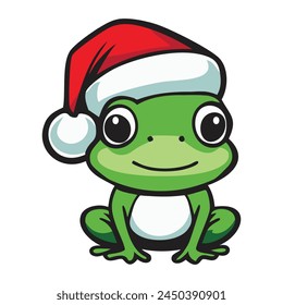 Christmas Frog Drawing Vector Design Illustration Clipart Eps