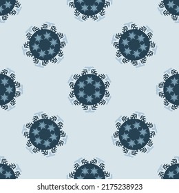 Frohe Weihnachtsschneeflocke nahtloses Vektormuster. Maskuliner Winterschnee-Grafik-Design für Verpackungspapier, Xmas, frostige Tapete. Ferien handgezeichnet Dezember Stern.