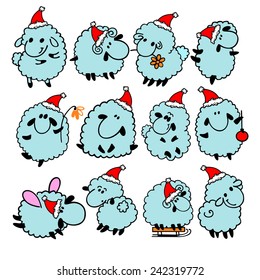 Christmas funny Sheep Set