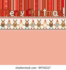 Christmas funny sheep. Vector background