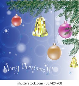 Christmas fur tree  with Christmas balls