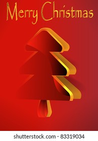 Christmas fur tree card